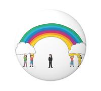 Petit badge rond arc-en-ciel - Design en fer blanc durable avec impression sur un seul côté, parfait pour les cadeaux personnalisés et la décoration de vêtements, taille unique