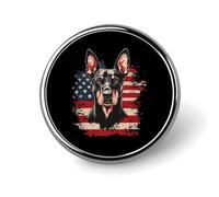 Petit badge rond avec drapeau américain Doberman Pinscher, pour sac, chemise, accessoires, 2,5 cm