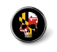 Petit badge rond avec tête de mort et drapeau du Maryland, épingle à revers pour sac, 2,5 cm, accessoires pour chemises