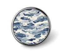 Petit badge rond camouflage bleu gris, épingles à revers pour sac, accessoires de chemise de 2,5 cm