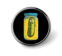 Petit badge rond en forme de cornichon amusant dans un bocal en verre, épingle à revers pour sac, accessoires de chemise de 2,5 cm