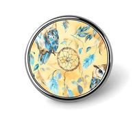Petit badge rond en forme de hibou aquarelle, attrape-rêves, pour sac, chemise, accessoires, 2,5 cm
