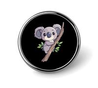 Petit badge rond en forme de koala grimpant à un arbre, pour sac, chemise, accessoires, 2,5 cm