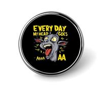 Petit badge rond « Goat Everyday My Head Goes » pour sac, chemise, accessoires, 2,5 cm