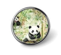Petit badge rond motif pandas aquarelle, épingle à revers, pour sac, chemise, accessoires, 2,5 cm