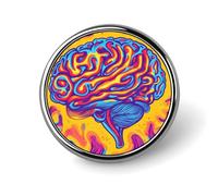 Petit badge rond PSY Brain, épingle à revers, pour sac, chemise, accessoires, 2,5 cm