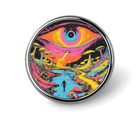 Petit badge rond psychédélique trippant mauvais œil, épingle à revers pour sac, chemise, accessoires, 2,5 cm