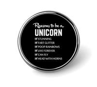Petit badge rond « Raisons d'être une licorne » pour sac, chemise, accessoires