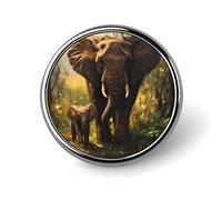 Petit badge rond représentant un éléphanteau dans les forêts, pour sac, chemise, accessoires, 2,5 cm