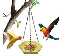 Petit Bain d'oiseaux | Mangeoire Polygonale pour Oiseaux Sauvages - Bol d'eau Suspendu Décoration De Jardin pour Porche Patio Arrière-Cour Ornithologie Intérieur Terrasse Ponton Fenêtre