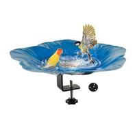 Petit Bain d'oiseaux pour Extérieur, Bassin d'eau pour Oiseaux de Jardin, Support Autoportant Amovible Rustique pour Fixation sur Clôture, Jardin, Cour, Terrasse, Balcon, Véranda, Parc et Décoration