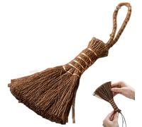 Petit balai à main, ensemble de cérémonie du thé suspendu de 5, 9 x 3, 4 pouces avec poignée confortable, petit balai fouet à cheveux bruns avec conception fil reliure, outils bonsaï pour la m