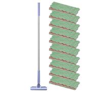 Petit Balai Serpillère avec Système de Serrage à Pression | Mini Serpillère Balai à Plat avec 10 Chiffons Microfibre | Automatic Cloth Changing Mini Mop pour Cheveux, Saleté