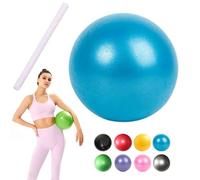 Petit ballon d'exercice de Pilates, 24 cm, pour yoga, entraînement de base, physiothérapie, équilibre, stabilité et étirement, équipement Pilates avec paille de gonflage