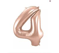 Petit ballon en aluminium en forme de chiffre 4 or rose, 35 cm