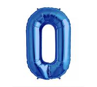 Petit ballon en aluminium numéro 0 bleu, 35 cm