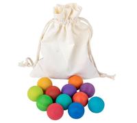 Petit Ballon en Bois Arc-en-| 12 Pièces Boule à Compter | Jeu Éducatif pour Tout-Petits Jouet de Préhension Activités à la Maison