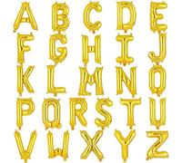 Petit ballon en forme de lettres de l'alphabet en mylar doré 40 cm - En aluminium - Pour anniversaire, fête prénatale, mariage, anniversaire, fête - 40 cm