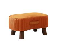 Petit banc moderne en velours avec poignée portable, pieds épais pour couloir, chambre à coucher, salon et dortoir, couleur orange