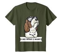 Petit Basset Griffon Vendéen Chien T-Shirt, Enfant, Olive, 10 Ans