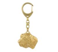 Petit basset griffon vendéen - Porte-clés doré avec chien, décoration de sac à m