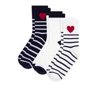 Petit Bateau 3 Paires de chaussettes enfant en coton rayures et Cœurs, 27-30 (5-6a), multicouleur