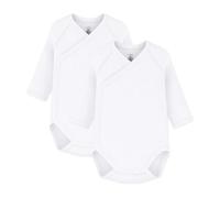 Petit Bateau Bodies naissance croisés lot de 2 manches longues mixte blanc coton bio 6 mois