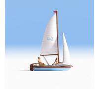 Petit bateau à voiles + personnages-HO-NOCH 16824