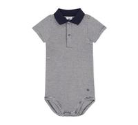 Petit Bateau A09X7 Body Manches Courtes Col Polo Bleu/Blanc Bébé Garçon 12 Mois