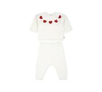 Petit Bateau - Ensemble 2 pièces en tricot Marshmallow/Coeurs - 12 mois