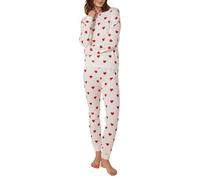 Petit Bateau A0B5U Pyjama Manches Longues Femme, Marshmallow/Terkuit XXL