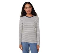 Petit Bateau A0BLL Tee Shirt Manches Longues Blanc/Bleu Femme L