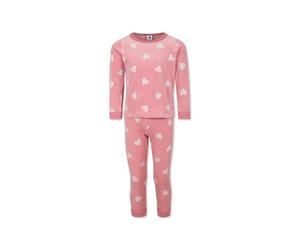 Petit Bateau A0BMD Pyjama Manches Longues Fille, Rosewood/Marshmallow 2 Ans