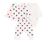 Petit Bateau A0BN5 Ensemble 3 Pieces Manches Longues Mixte Bébé, Marshmallow/Multico 3 Mois