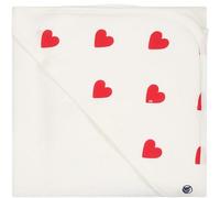 Petit Bateau A0BNM Carre Bain, Blanc/Rouge, Taille Unique Mixte bébé