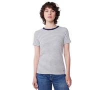 Petit Bateau A0BOL Tee Shirt Manches Courtes Femme, Marshmallow/Smoking XS