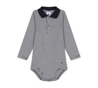 Petit Bateau A0BQE Body Col Polo Manches Longues Bébé Garçon, Smoking/Marshmallow 24 Mois