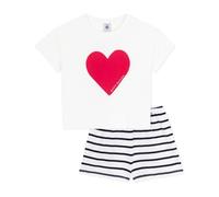 Petit Bateau A0CKD Pyjacourt Blanc/Bleu Fille 10 Ans