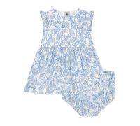 Petit Bateau A0CLJ Robe sans Manches Marshmallow/Porcelana Bébé Fille 24 Mois
