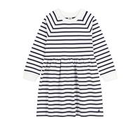 Petit Bateau A0CRC Robe Manches Longues Blanc/Bleu Fille 3 Ans