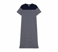 Petit Bateau A0CS7 Robe Manches Courtes Bleu/Blanc Femme L