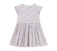 Petit Bateau A0CXS Robe Manches Courtes, Blanc/Multico, 12 Ans Fille