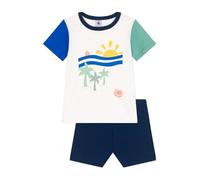 Petit Bateau A0D76 Pyjacourt, Blanc/Multico, 3 Ans Garçon