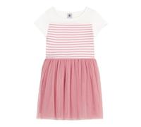 Petit Bateau A0DIM Robe Manches Courtes Blanc/Rose Fille 4 Ans