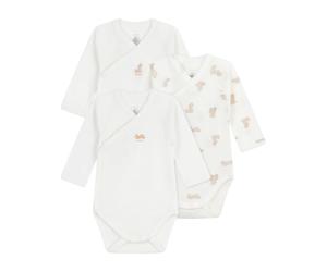 PETIT BATEAU Barboteuse / body beige / blanc, Taille 66-68