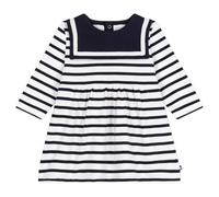 Petit Bateau Bébé Fille A0cny Robe Manches Longues, Blanc/Bleu, 24 Mois EU