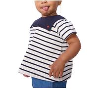 Petit Bateau Blouse bébé en Coton Rayure marinière à col brodé