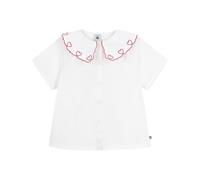 Petit Bateau Blouse Enfant en Popeline de Coton Manches Courtes Unie