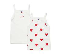 Petit Bateau Lot de 2 Chemises à bretelles Coeur coton blanc coeurs 2A