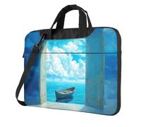 Petit bateau dans une porte ouverte Sac pour ordinateur portable 15,6 pouces Sacs d'ordinateur rembourré Housse pour homme et femme